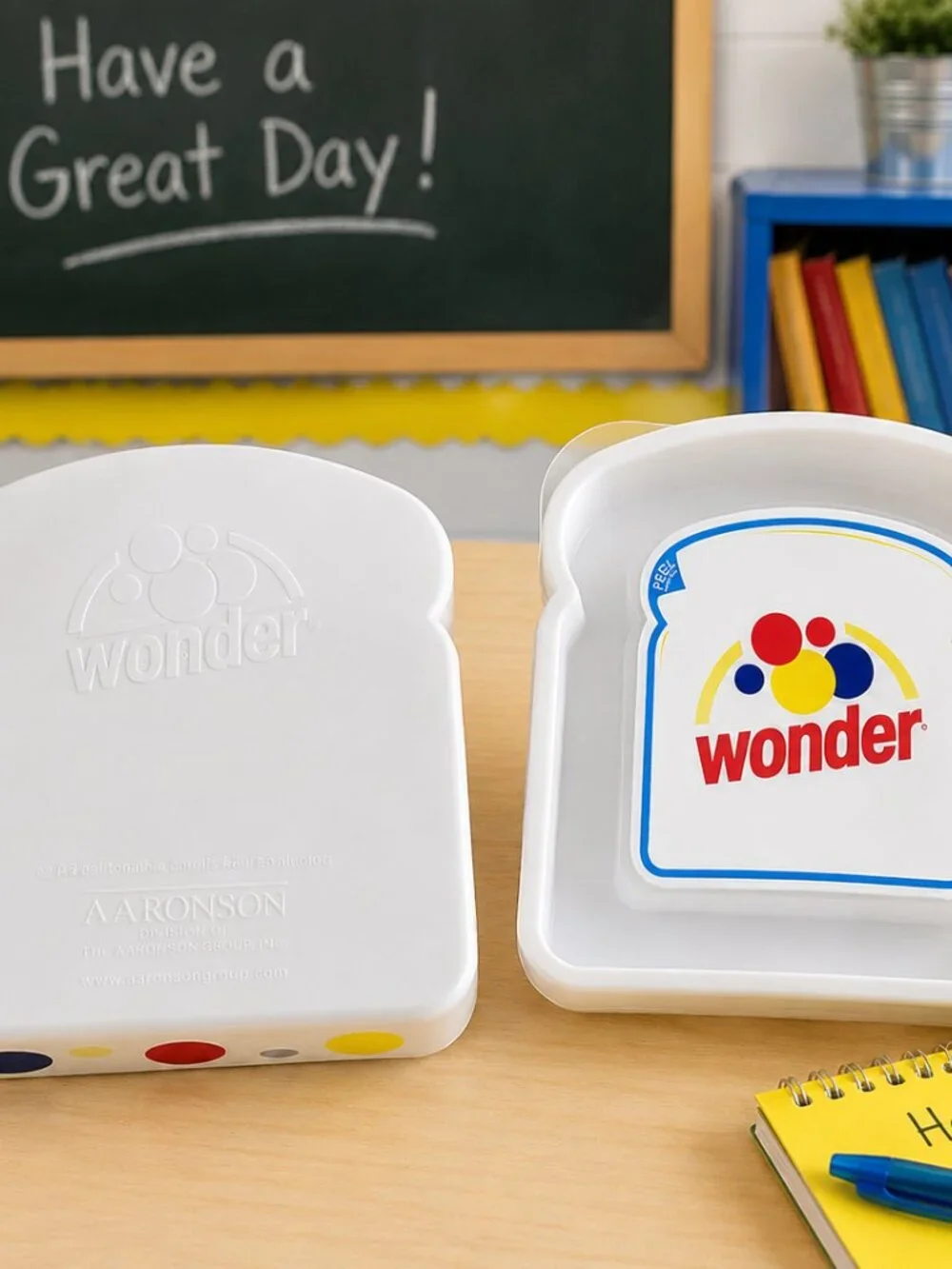 Wonder Bread Vintage Sandwich Tray Plastic Food Storage Container Retro